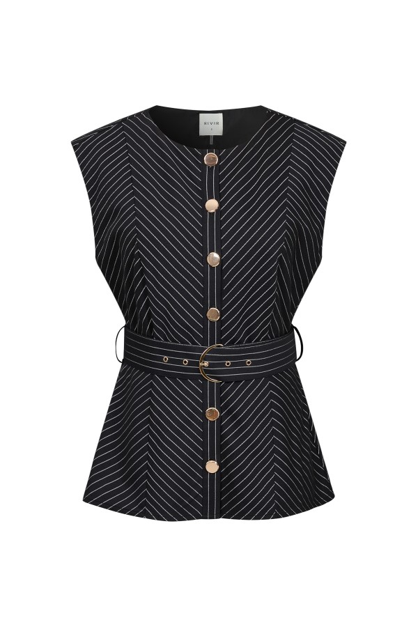 TO262 / RIVIR<br/>Herringbone Slvls Top With Belt