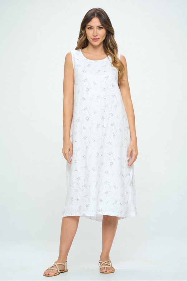 HLD1083-F1 / MATCH POINT<br/>SLEEVE LESS PRINT DRESS