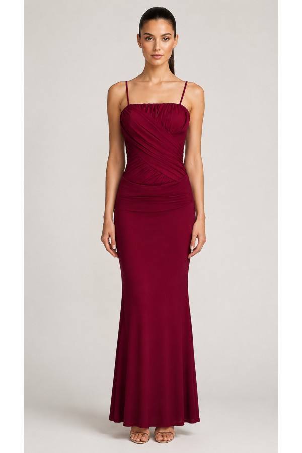 CSD0247 / Spring Haze<br/>Mesh front cross maxi dress