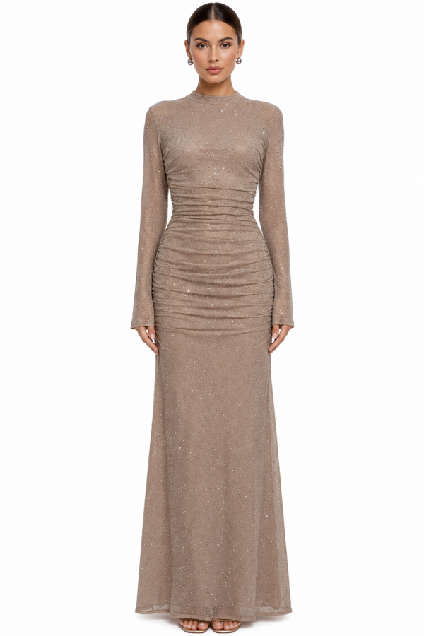 CSD0324 / Spring Haze<br/>Hot stone, shirring maxi dress