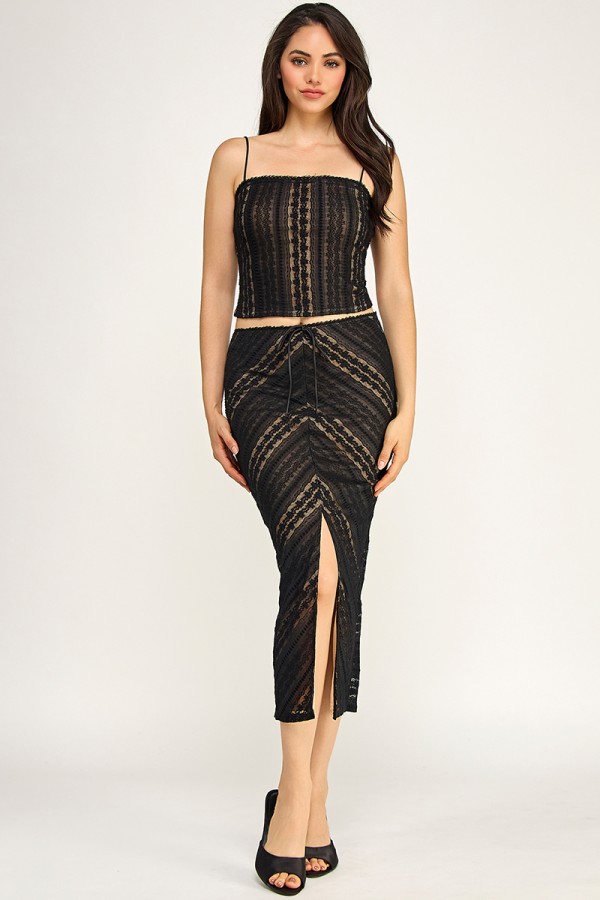 CSS0030 / Spring Haze<br/>Lace top and skirt set
