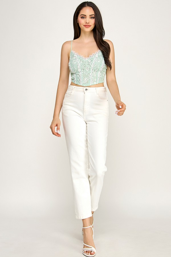 CST0024 / Spring Haze<br/>Lace corset crop top