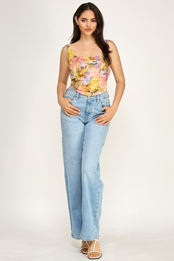 CST0049 / Spring Haze<br/>Multi colored mesh top