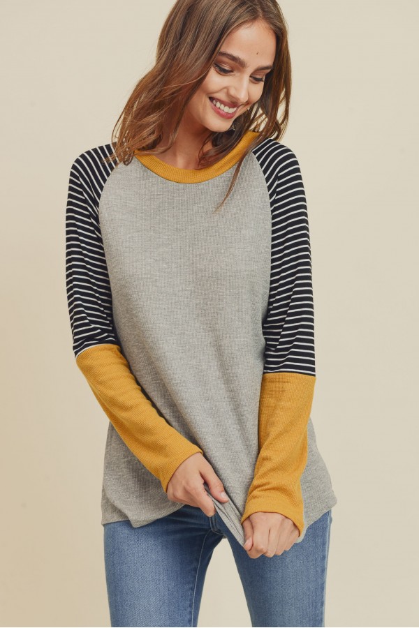 LMT1212 / Lovely Melody<br/>Solid Thermo Raglan T Shirt