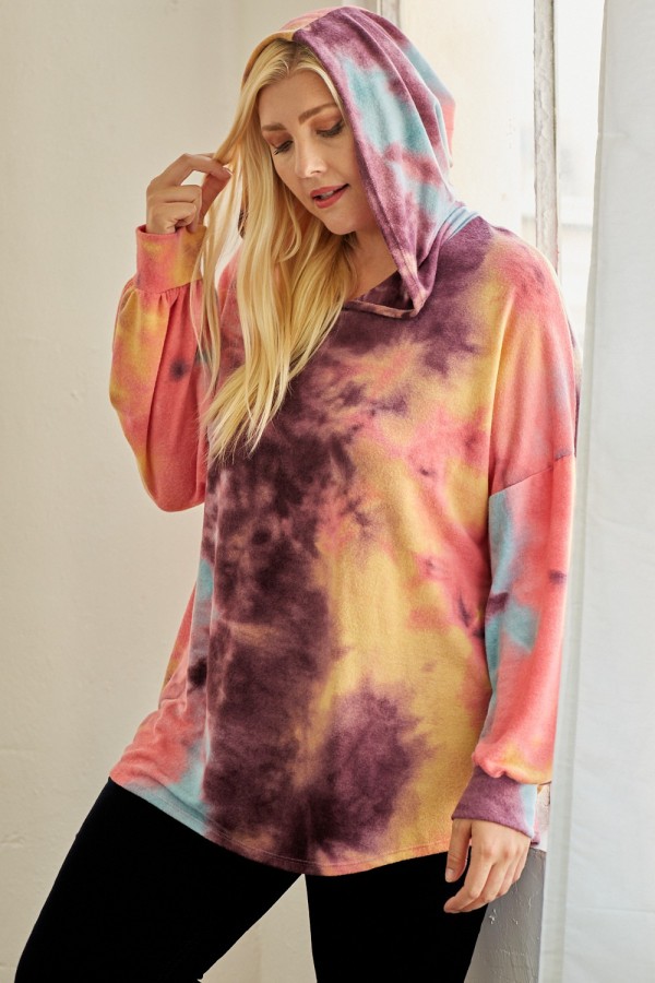 LMT1767PL / Lovely Melody<br/>Ready for Weekend Tie Dye Hoodie