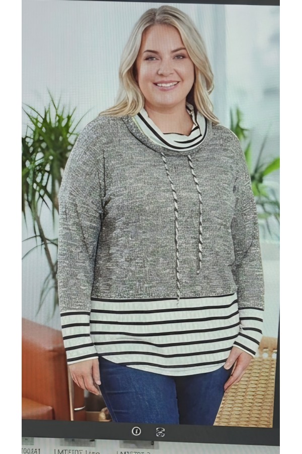 LMT2790PL / Lovely Melody<br/>PLUS SIZE READY FOR ALL COWLNECK SWEATSHIRT