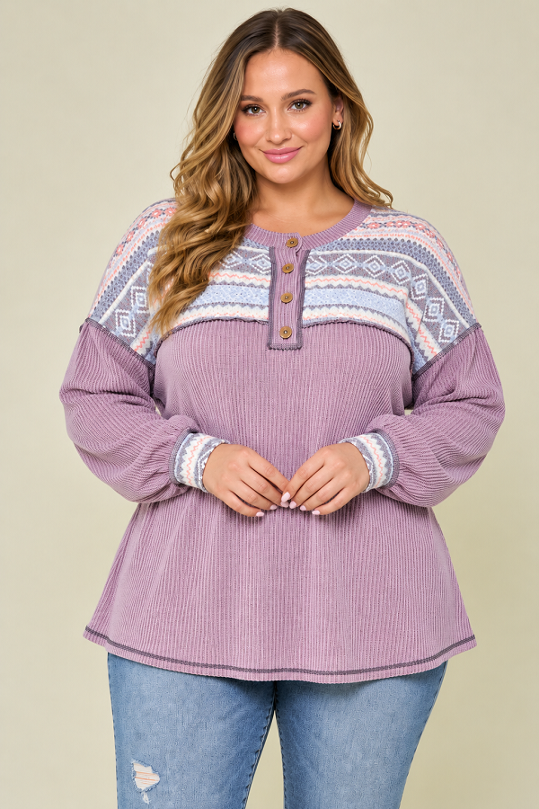 LMT3693PL / Lovely Melody<br/>PLUS SIZE Make My Day Top