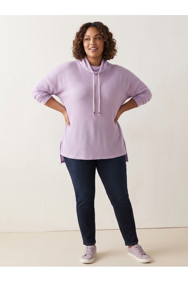LMT4401PL / Lovely Melody<br/>DRAWSTRING HOODIE WITH SIDE SLIT