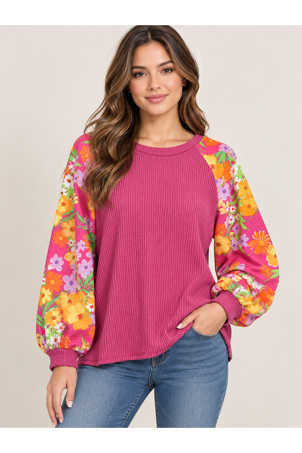 LMT4854 / Lovely Melody<br/>Floral Long Sleeve Top