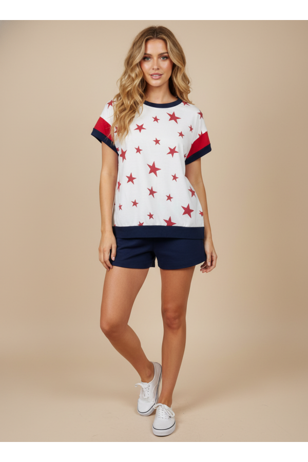 LMT5010 / Lovely Melody<br/>Born Under Good Stars Ringer Tee
