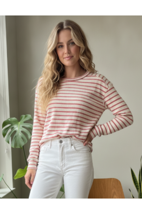 LMT5090 / Lovely Melody<br/>Classic Stripe Long Sleeve Tee