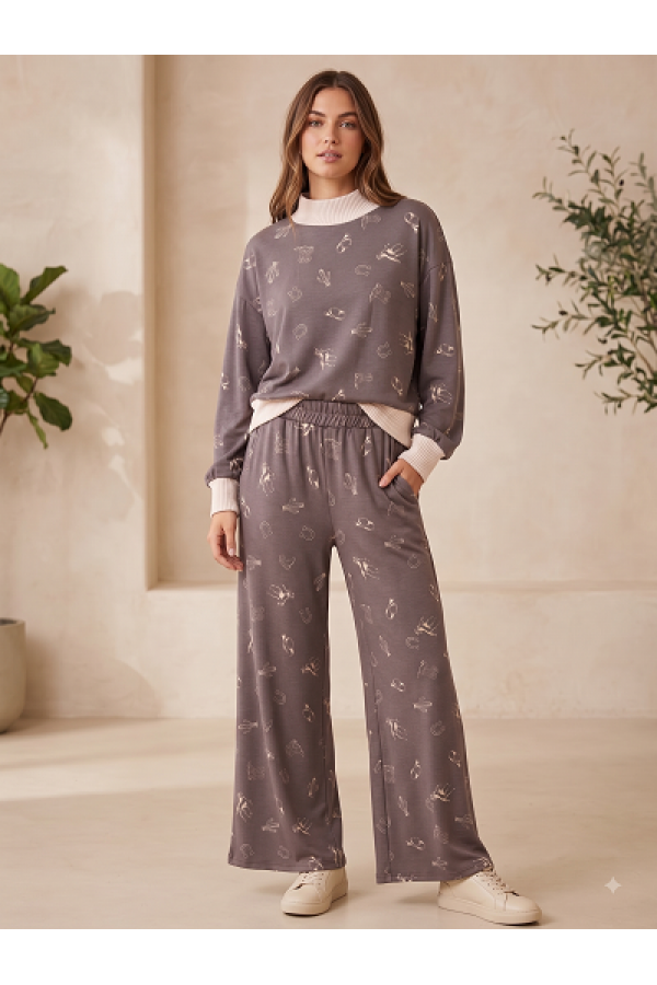 LMT5118 / Lovely Melody<br/>Western Cozy Chic Lounge Top