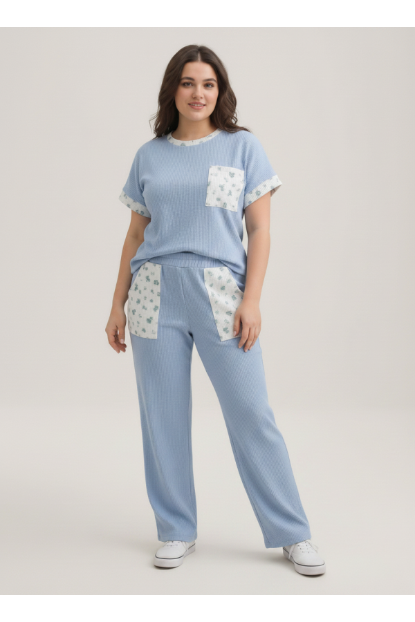 SET397-PLUS / Lovely Melody<br/>Blooming Days Floral Pocket Set Plus Size