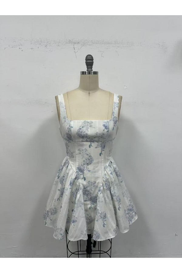 VID50792-7 / The Vintage Shop<br/>POPLIN BACK RIBBON MINI DRESS