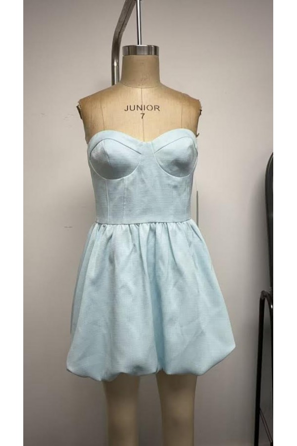 VID52357-3 / The Vintage Shop<br/>JACQUARD TUBE SILICON TAPE BUBBLE MINI DRESS