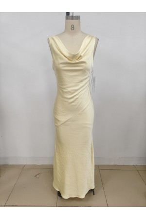 VID53165 / The Vintage Shop<br/>COWL NECK SATIN MAXI DRESS