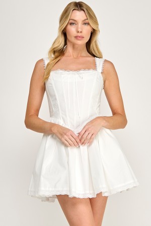 VID53393 / The Vintage Shop<br/>POPLIN STRAP MINI DRESS