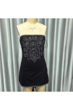 VID53563 / The Vintage Shop<br/>LINEN STRAPLESS MINI DRESS