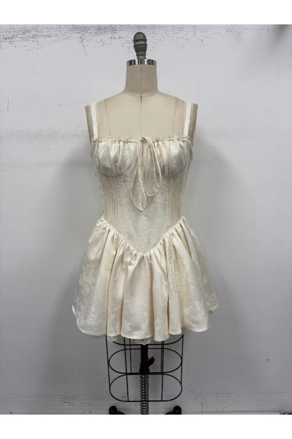 VID53843 / The Vintage Shop<br/>JACQUARD CORSET MINI DRESS