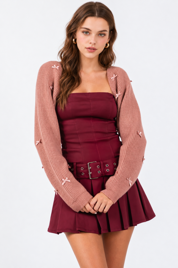 VIJ51325 / The Vintage Shop<br/>MINI RIBBON SWEATER CARDIGAN