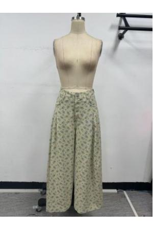 VIP52881 / The Vintage Shop<br/>WIDE LEG FLOWER PRINT PANTS