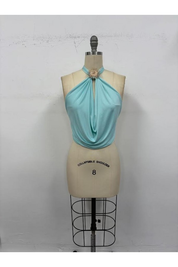 VIT53407 / The Vintage Shop<br/>JERSEY HALTER COWL NECK TOP