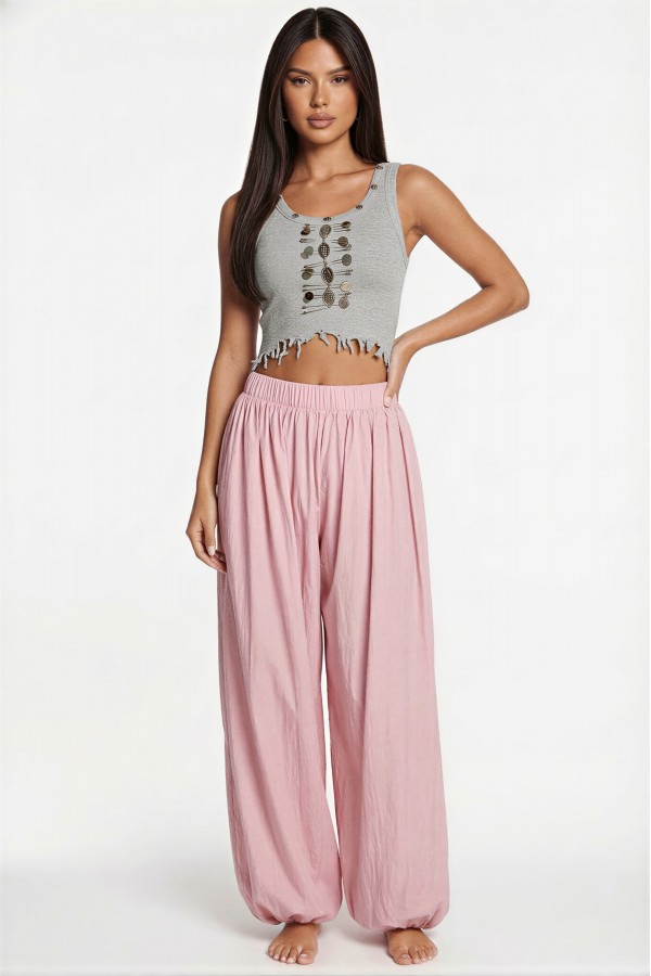 25KB7297 / Charming Bunny<br/>Harlem Stretch Waistband Balloon Pants