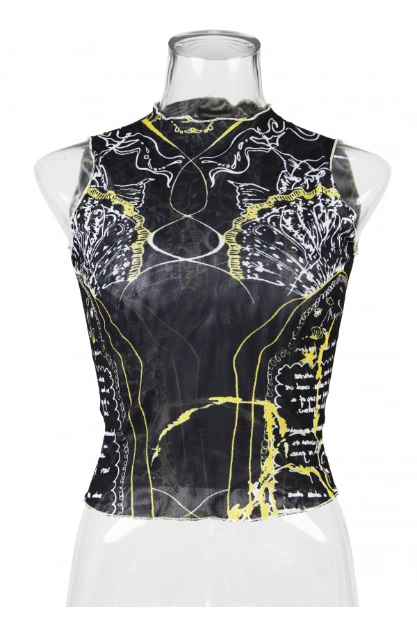 25KT7416 / Charming Bunny<br/>In to the Sea Printed Top