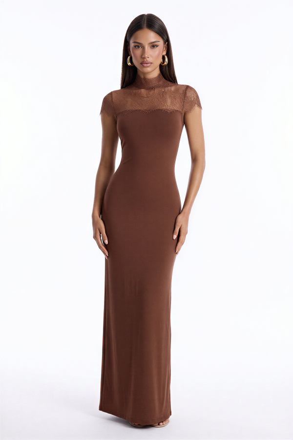 KD2540 / Charming Bunny<br/>Lace Yoke Maxi Dress