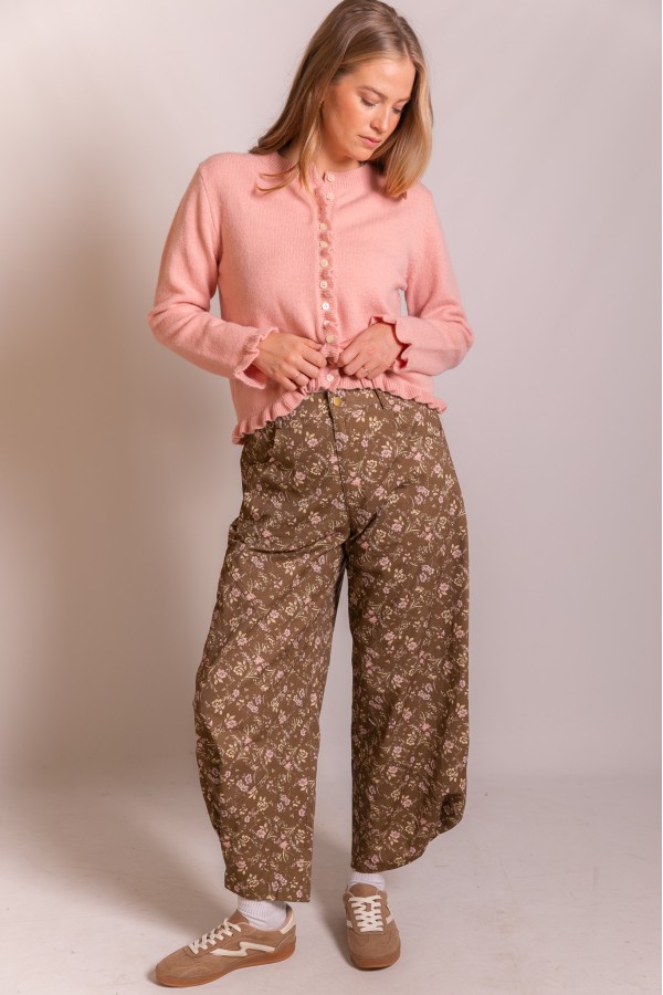 P50205 / Before You<br/>Print Cotton Twill Barrel Pants