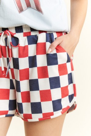 JJB6199-1P / Jade By Jane<br/>CHECKERBOARD SHORTS