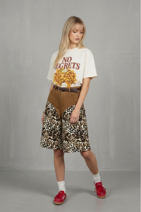 JJB8303P / Jade By Jane<br/>PLUS SIZE SUEDE LEOPARD MIX WIDE LEG PANTS