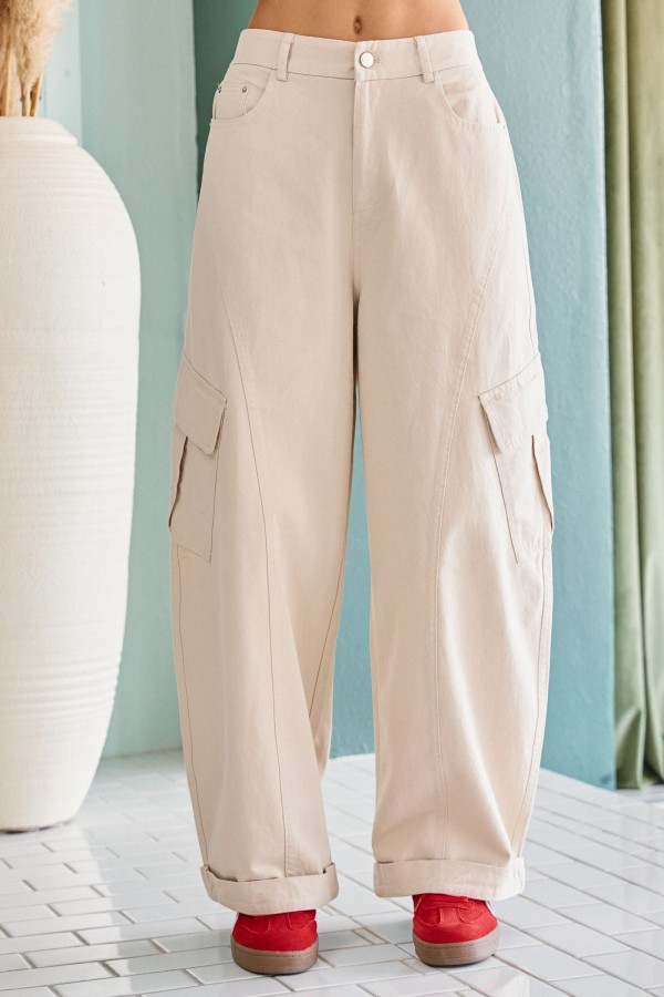 JJB8381P / Jade By Jane<br/>PLUS SIZE CARGO BALLOON LEG PANTS