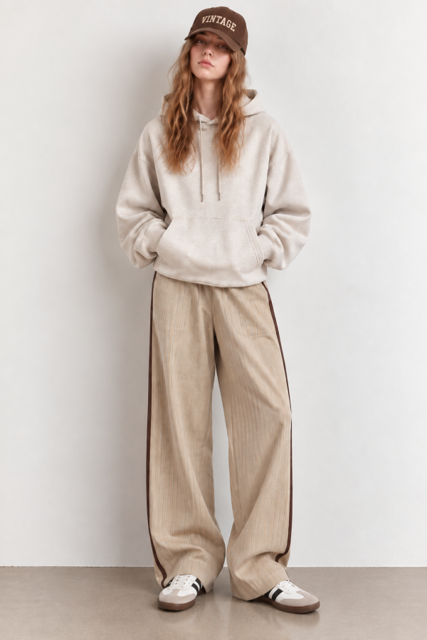 JJB8548P / Jade By Jane<br/>PINSTRIPE SIDE LINE WIDE LEG PANTS