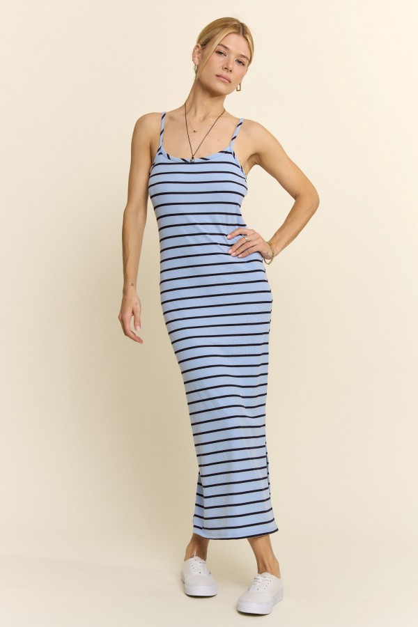 JJD5706P / Jade By Jane<br/>PLUS SIZE STRIPE CAMI EASY DRESS