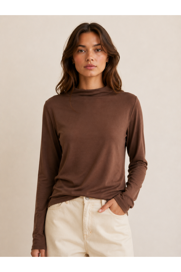 JJT8086 / Jade By Jane<br/>SOFT SOLID MOCK NECK TOP