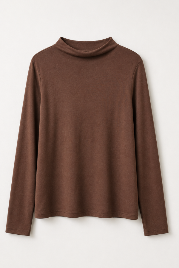 JJT8086P / Jade By Jane<br/>PLUS SIZE SOFT SOLID MOCK NECK TOP