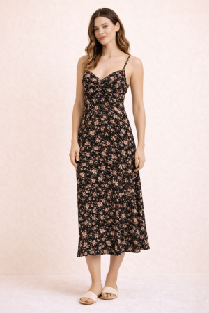 KRD4245P-4 / Jade By Jane<br/>PLUS BLOSSOM TIE-BACK MIDI DRESS