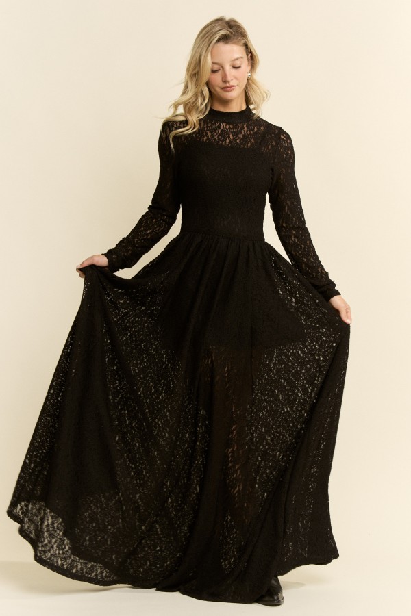 KRD4340-10 / Jade By Jane<br/>LACE MAXI DRESS