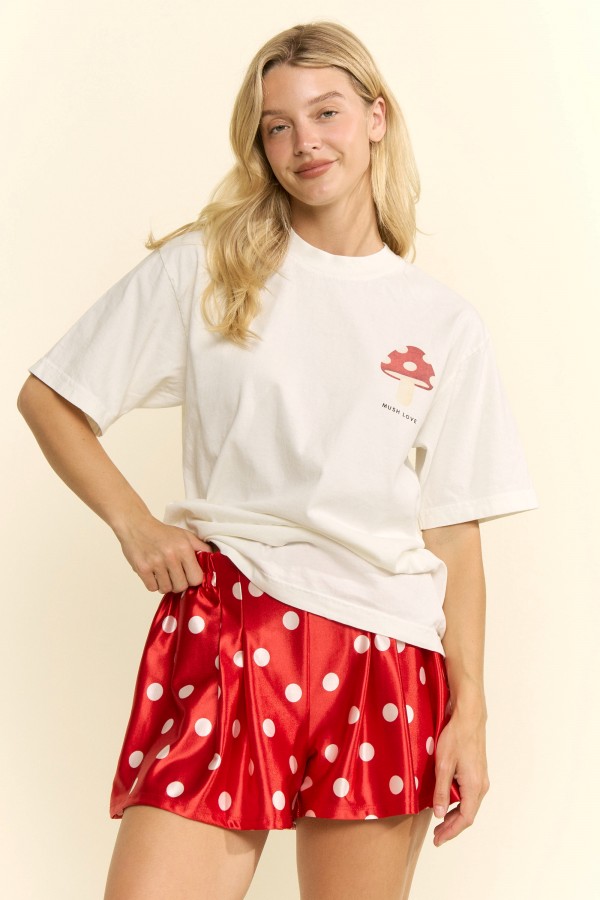 KRP3083P / Jade By Jane<br/>PLUS SIZE POLKA DOT FLARE SHORTS