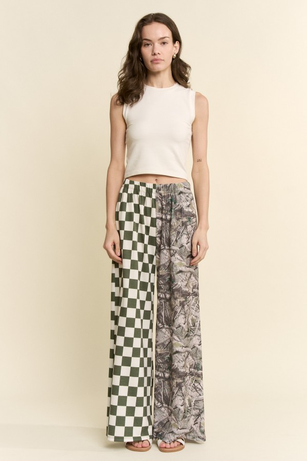 KRP5775-9P / Jade By Jane<br/>PLUS SIZE SPLIT DECISION CHECKER AND HUNTING CAMO