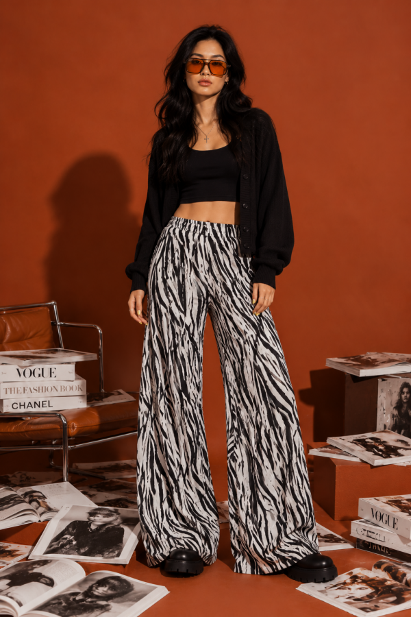 KRP5788-6P / Jade By Jane<br/>PLUS ZEBRA PRINT WIDE LEG PANTS