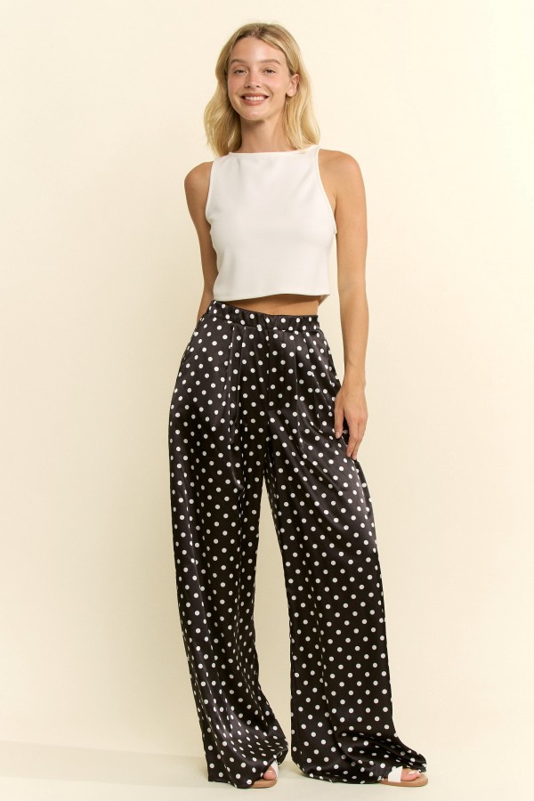 KRP8081P / Jade By Jane<br/>PLUS SIZE SOFT DOT WIDE PANTS