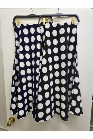 KRS8094-3 / Jade By Jane<br/>POLKADOT PRINT MIDI SKIRT