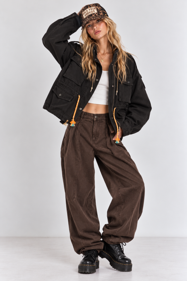 KRT1718-1 / Jade By Jane<br/>OVERSIZED UTILITY CARGO JACKET