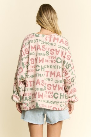 KRT5778-1P / Jade By Jane<br/>CHRISTMAS WORDS SWEATSHIRT PLUS