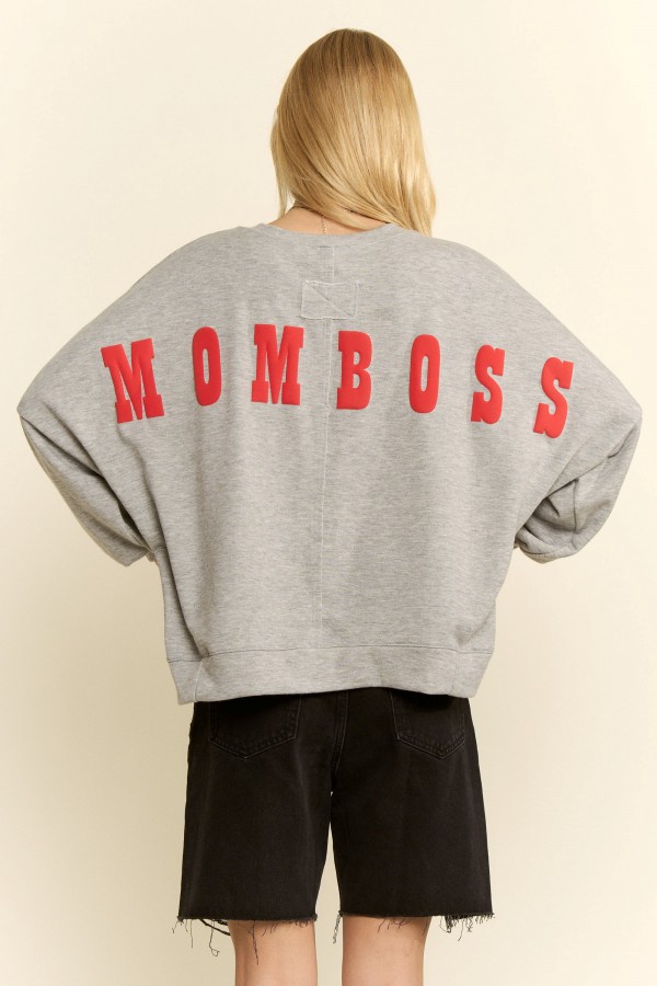 KRT5778-7 / Jade By Jane<br/>MOM BOSS LOGO SWEATSHIRT