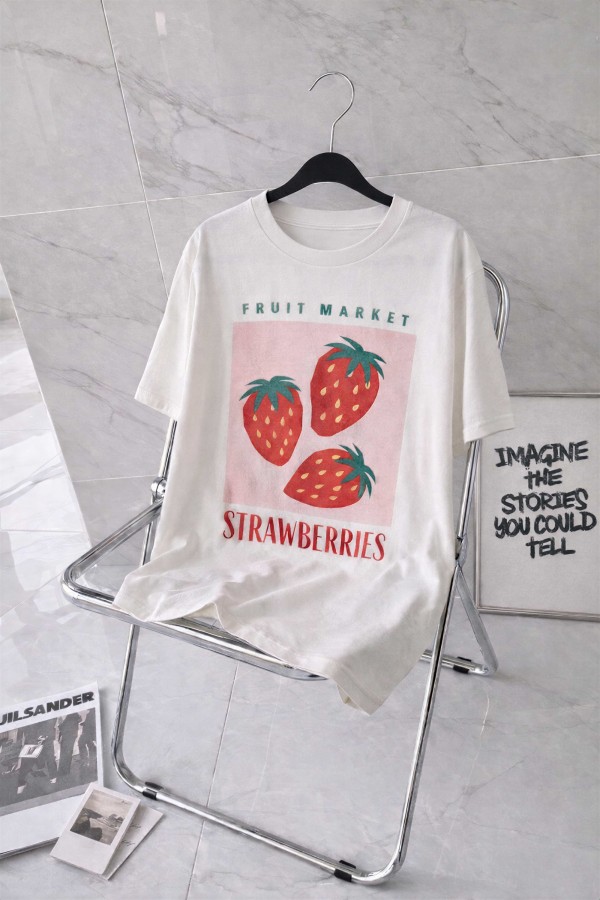 PRT1088 / Jade By Jane<br/>FRUIT MARKET STRAWBERRY TEE