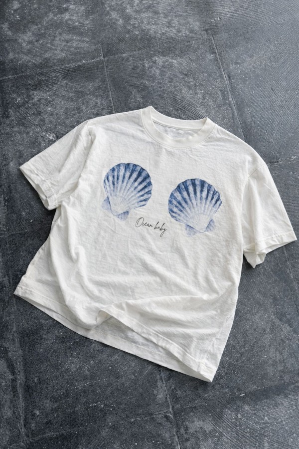 PRT1100 / Jade By Jane<br/>OCEAN BABY SHELL GRAPHIC TEE
