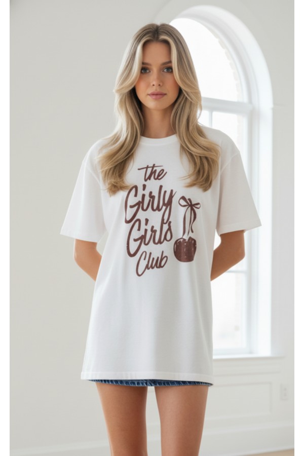 PRT1101 / Jade By Jane<br/>GIRLY GIRLS CLUB GRAPHIC TEE